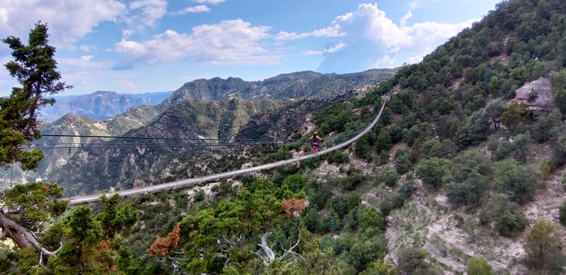 puente colgante tirolesa Barranca del Cobre Chihuahua