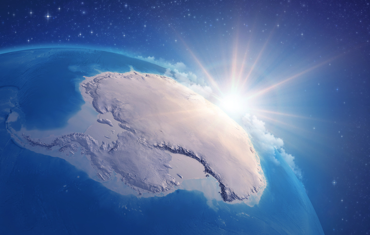 lugar de la Antártida en el planeta Tierra